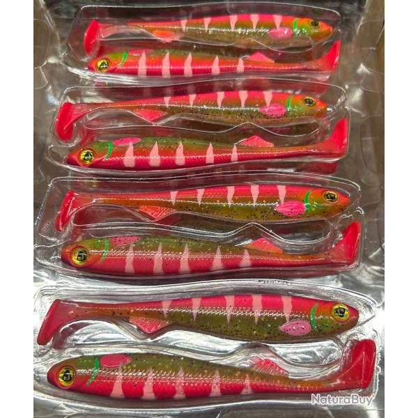 Lot 5 leurres Fox Rage Slick Shad 11cm Pink Lady