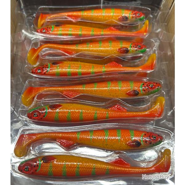 Lot 5 leurres Fox Rage Slick Shad 11cm Atomic Perch
