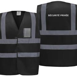 Gilet haute visibilit&eacute; FIRST noir S&Eacute;CURIT&Eacute; PRIV&Eacute;E S