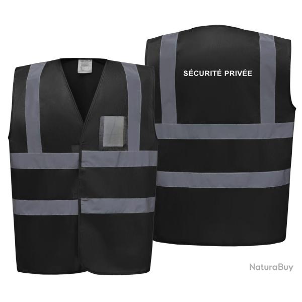 Gilet haute visibilit� FIRST noir S�CURIT� PRIV�E S