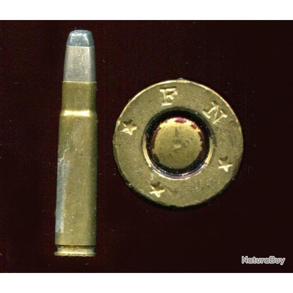 .35 Remington - fabrication FN Bruxelles - balle nickel pointe plomb plate - marquage : FN * * *
