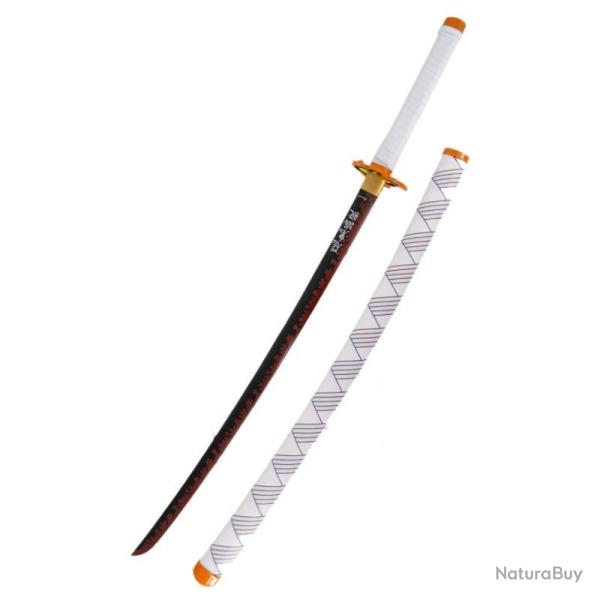 KATANA LAME ACIER TRANCHANT MANGA BLANC