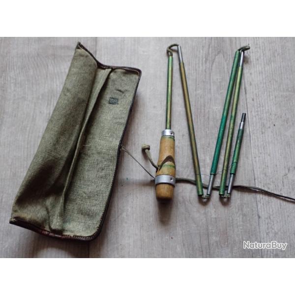 BAGUETTE PLIANTE DE NETTOYAGE POUR FUSILS SUISSES OU AUTRES en 7,5mm avec housse marqu�e en rouge