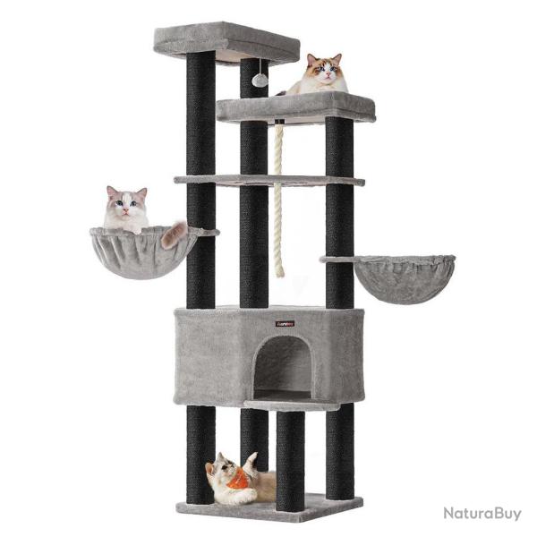 Grand arbre � chat tour de jeux pour chat � plusieurs niveaux 55 x 55 x 186,7 cm poteaux en sisal d