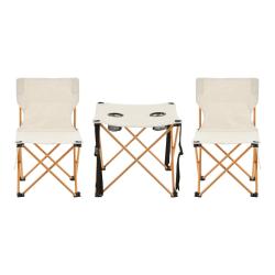 Set de table et 2 chaises de camping pliantes beige 03_0010689