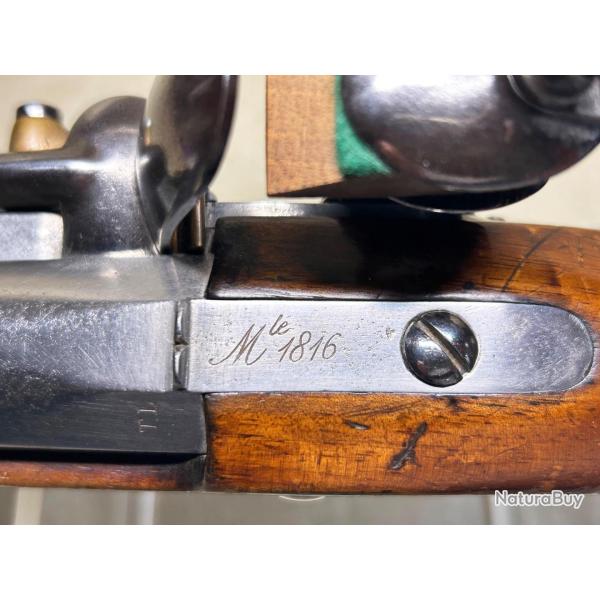 Exceptionnel pistolet � silex d'officier en excellent �tat - mod�le 1816