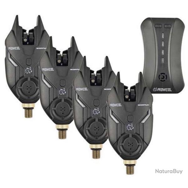 Coffret 4 d�tecteurs Carpe PROWESS SCORPIUM avec centrale