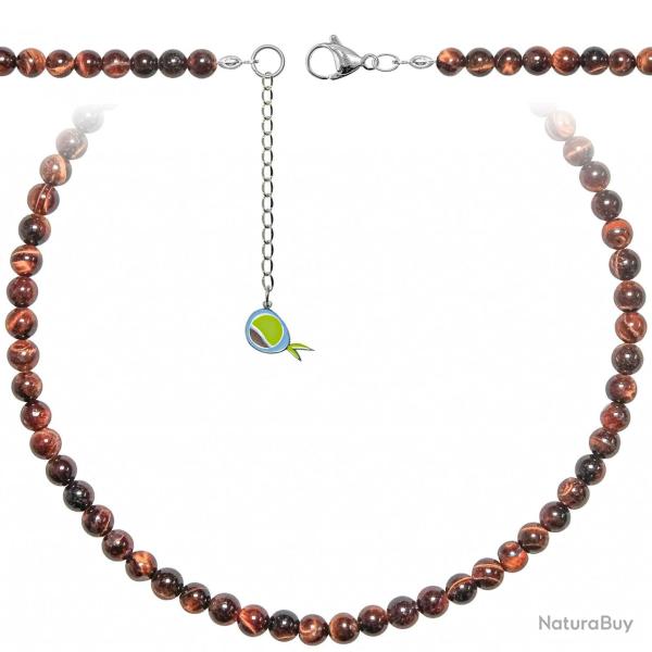 Collier en oeil de boeuf ou taureau - Perles rondes 6 mm - 70 cm