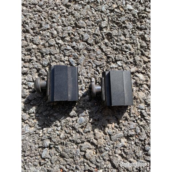 Lot de 2 rails adaptateur 21mm vers 11mm