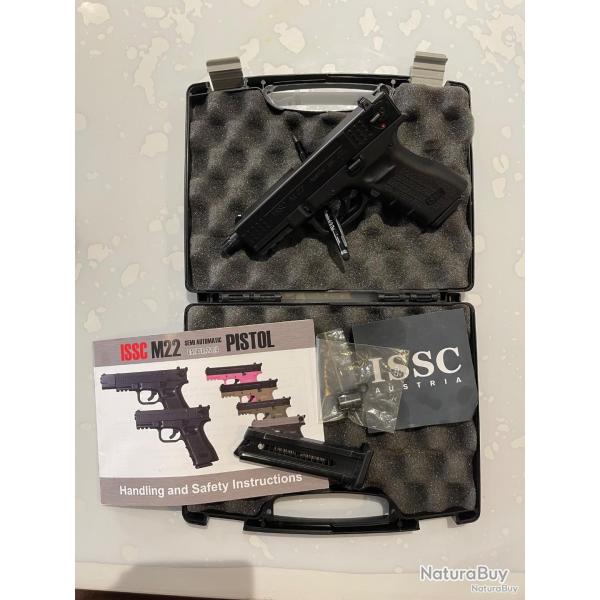 ISSC modle M 22 avec adaptateur 1/2x20 et 2 chargeurs en mallette