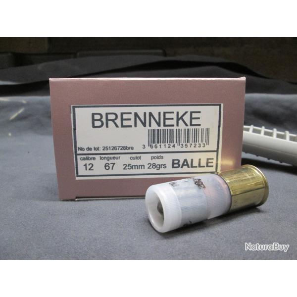 10 cartouches BRENNEKE cal 12/67 balle 28 gr