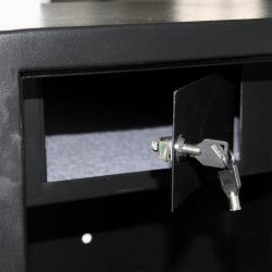 Armoire forte 5 verrous 12 armes 64kg 140x45x40cm + coffre