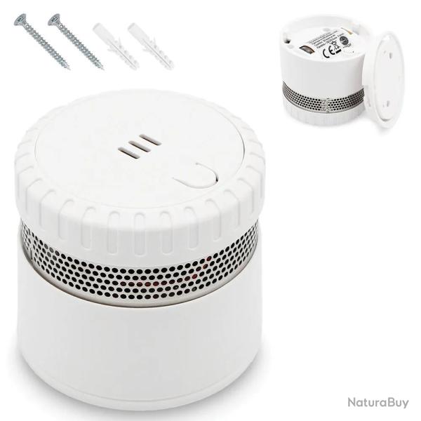 D�tecteur de fum�e Compact alarme 85db blanc � 5.5 x 5 cm