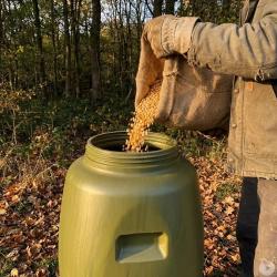 Bidon agrainage ou r&eacute;serve d'eau 60 litres, diam&egrave;tre 34cm hauteur 67cm