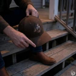 Casquette confort brod&eacute; sanglier tissu respirant marron