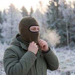 Cagoule confort chaude protection totale doublure polaire verte