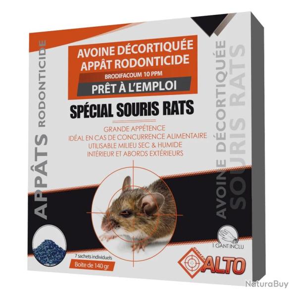 Raticide / souricide avoine 140g difnacoum Brodifacum 10 ppm