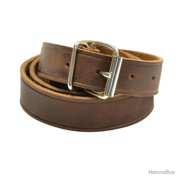 Ceinture marron en cuir de buffle 120 cm, largeur 2,7 cm