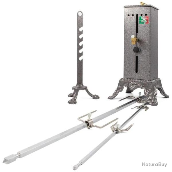 Tournebroche 2 broches 25 W cuisson volailles et gibiers 20 kg de viandes