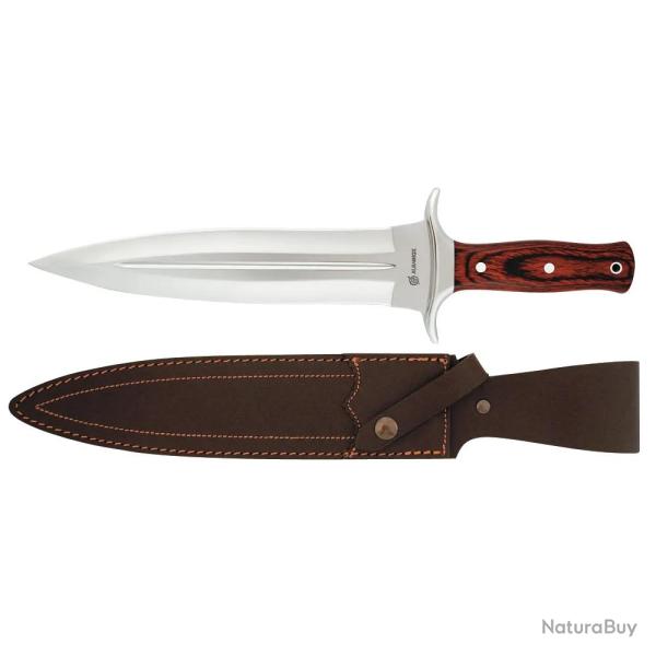 Dague de chasse pour veneur manche bois lame acier 24 cm �p 5mm