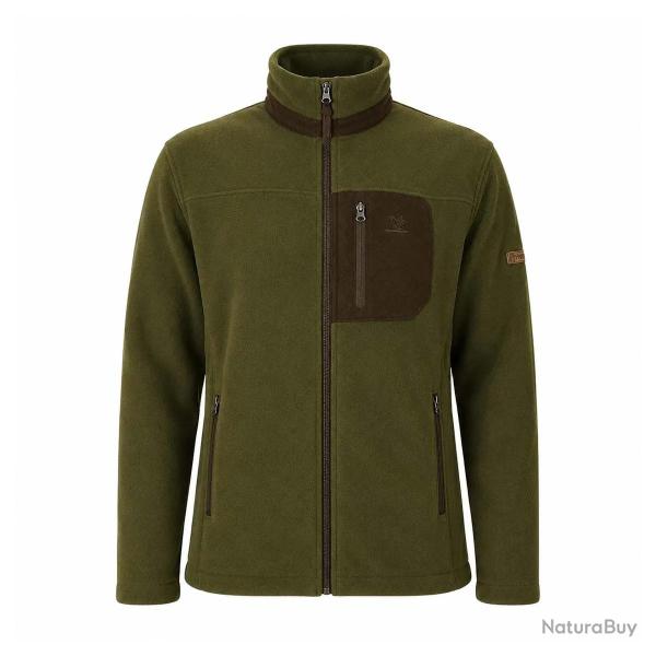 Blouson Polaire Brod� polyester kaki marron � 4XL