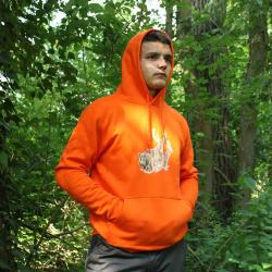 Sweat &agrave; capuche orange grands animaux Bartavel&reg;