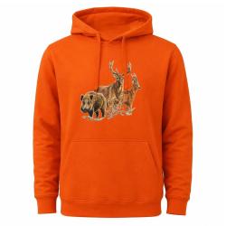 Sweat &agrave; capuche orange grands animaux Bartavel&reg;