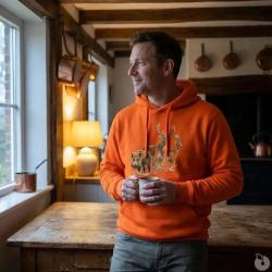 Sweat &agrave; capuche orange grands animaux Bartavel&reg;