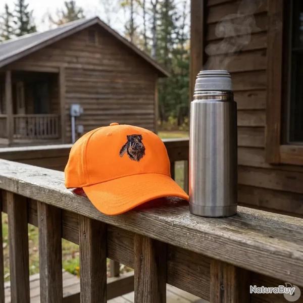Casquette confort brod� sanglier tissu respirant orange