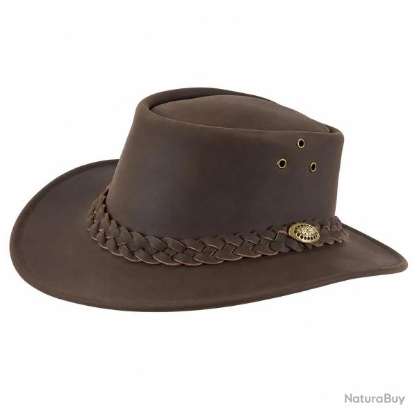 Chapeau chasse souple imperm�able cuir velour marron 57 � 60 58