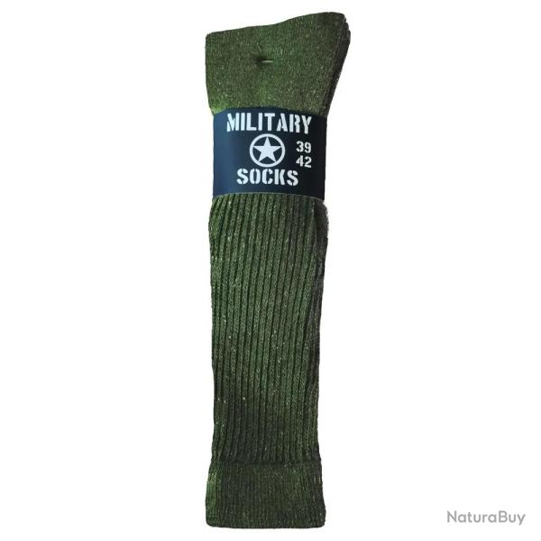 3 paires de chaussettes hautes kaki 39 / 42