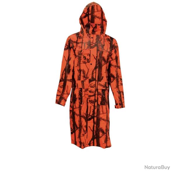 Manteau impermable long polyurthane orange camo blaze M  4XL