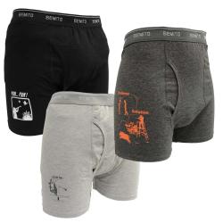 Lot 3 boxers humour ceinture &eacute;lastique coton doubl&eacute; M &agrave; 3XL