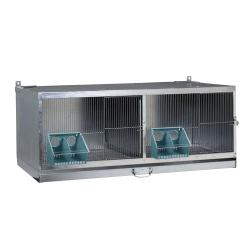 Cage d'&eacute;levage pour pigeons m&eacute;tal galvanis&eacute;