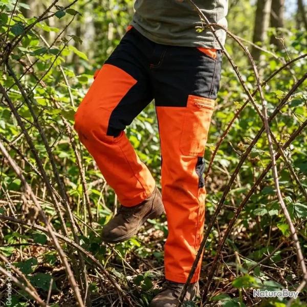 Pantalon enfant Treeland orange kaki renforc� nano ripstop