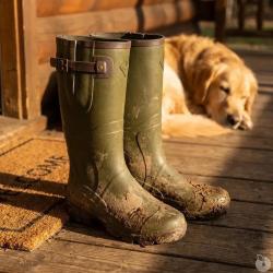 Bottes TeamWood Colorado &agrave; soufflet caoutchouc kaki