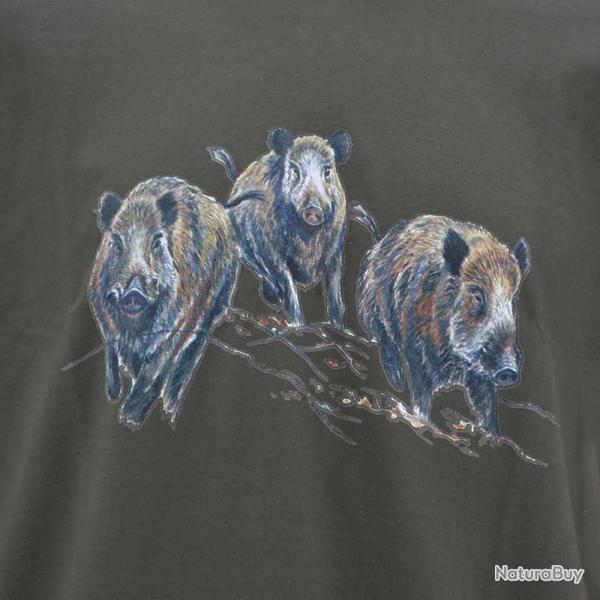 T shirt kaki sangliers Bartavel�