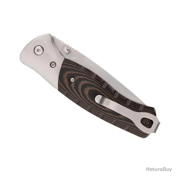 Couteau SELKIRK lame acier 420 manche micarta marron noir 11cm