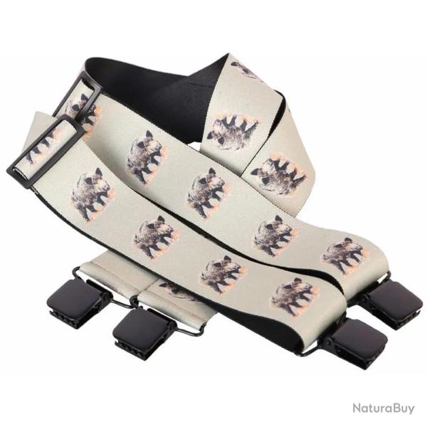 Bretelles sanglier lastiques pinces mtal