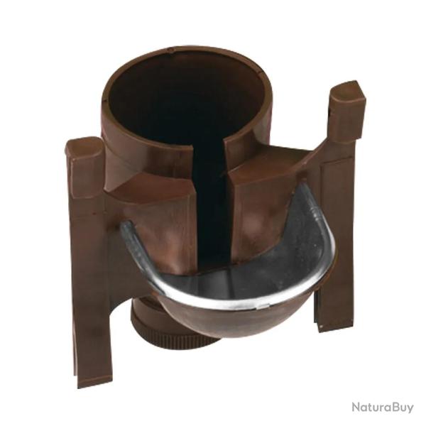 Abreuvoir de cage coupelle inox porte bouteille marron - GAUN