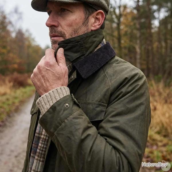 Veste cir�e 1919 isolation thermique coton cir� vert kaki S � 3XL