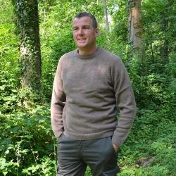 Pull Roanne col rond brun M