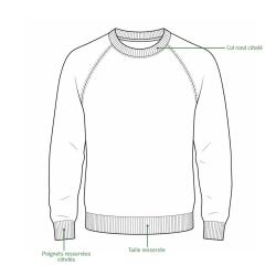 Pull Roanne col rond brun M