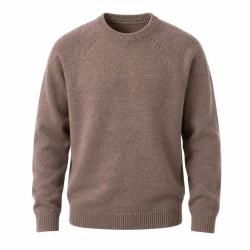 Pull Roanne col rond brun M