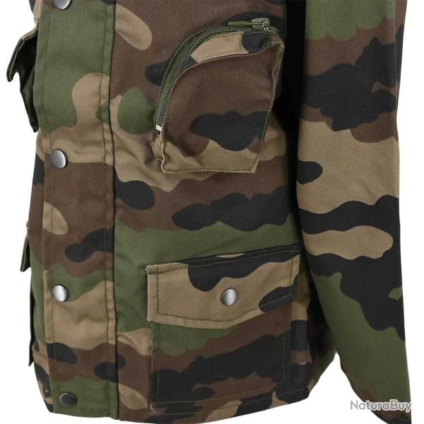 Veste chasse fermeture glissi�re coton polyester camo 6 � 16 ans