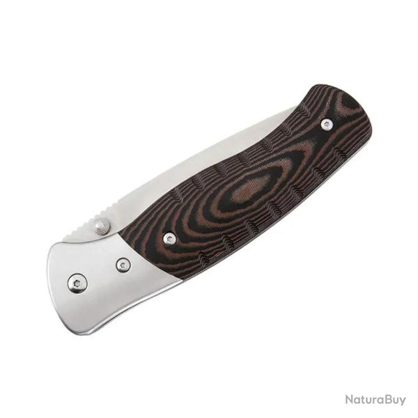 Couteau SELKIRK lame acier 420 manche micarta 13cm + allume feu