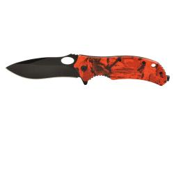 Couteau de chasse pliant lame acier inox 9cm Kamo blaze orange