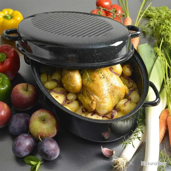 Roaster acier maill ultra-lger 38 cm