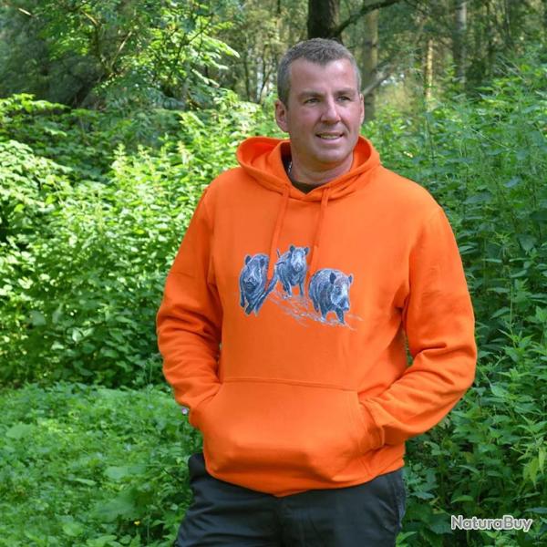 Sweat  capuche orange sangliers Bartavel Taille M  3XL M