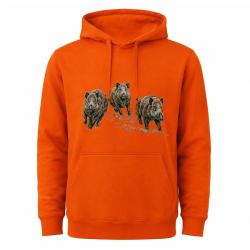 Sweat &agrave; capuche orange sangliers Bartavel &agrave; 3XL
